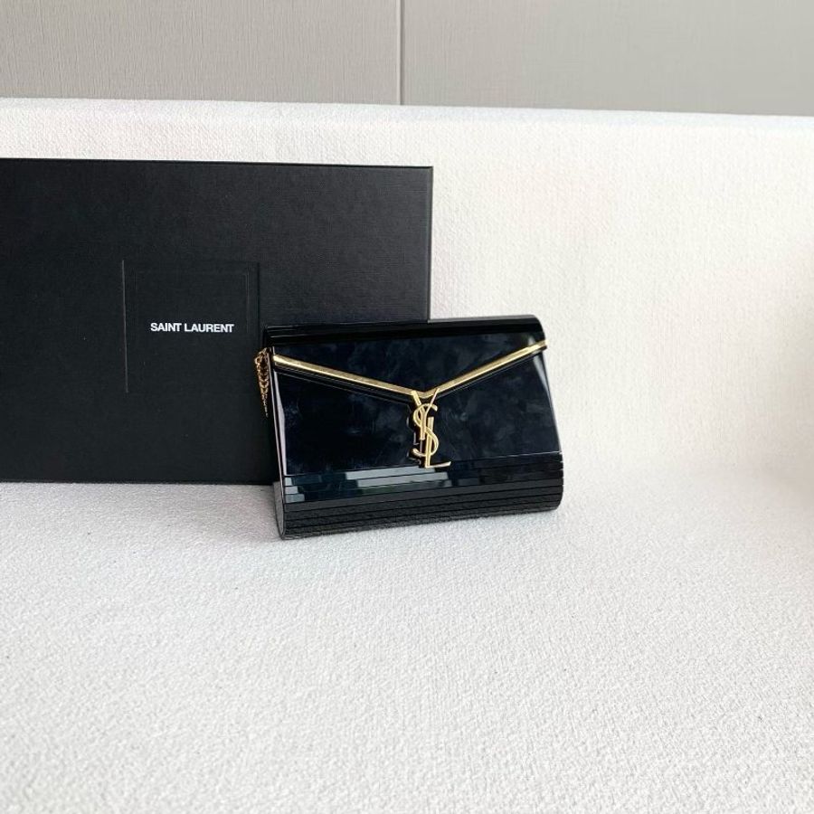 Ysl 信封woc手拿包鏈條包黑色金扣 18*13*4 98新配件鏈條 盒子 塵袋-4