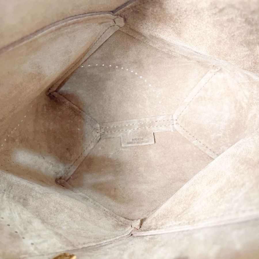LOEWE 情人節限定薑黃色 小刺蝟別針幾何tote迷你托特包 16×20cm 9新 配件塵袋-9