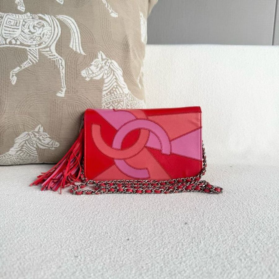 Chanel 拼色流蘇woc鏈條包 19*12*2.5 98新配件塵袋-1