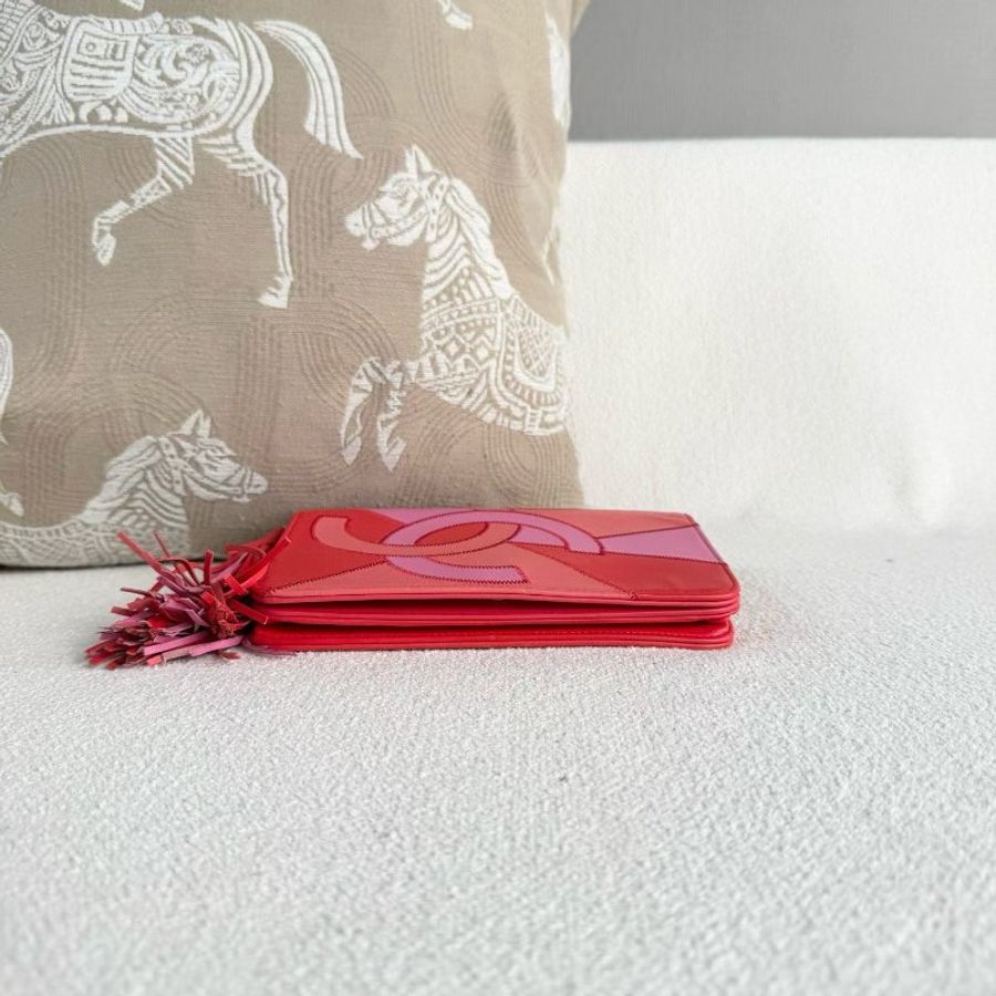 Chanel 拼色流蘇woc鏈條包 19*12*2.5 98新配件塵袋-4