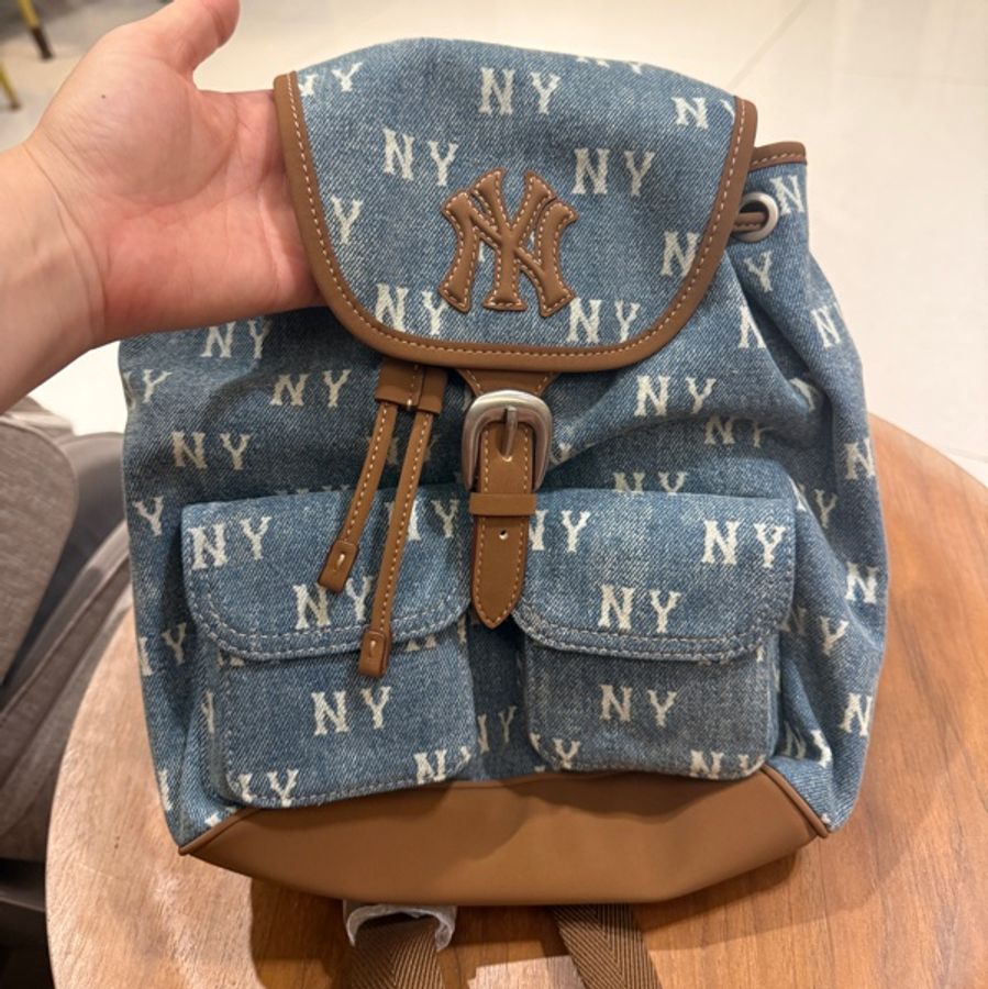 MLB 後背包 NY 藍白色 老花 全新品-5