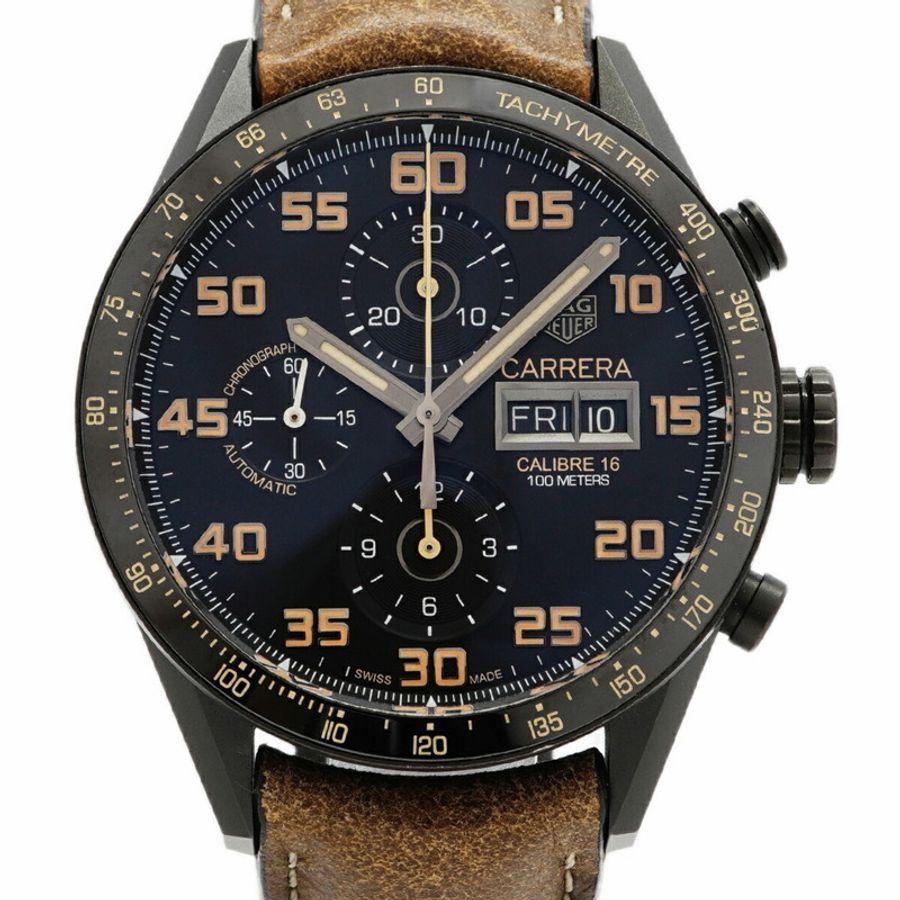 TAG Heuer 豪雅卡萊拉 Calibre 16 CV2A84 黑色錶盤男士腕錶-0