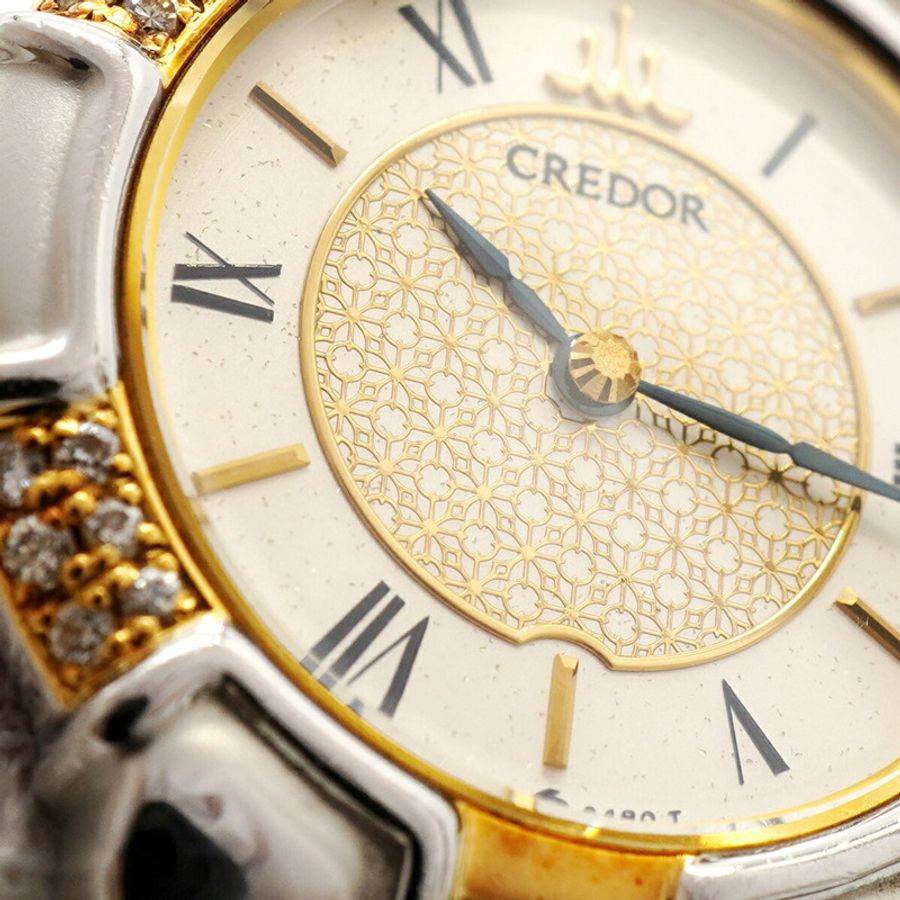 精工 Credor Entrata GKWE084 5A70-0220 銀色錶盤女士腕錶-6