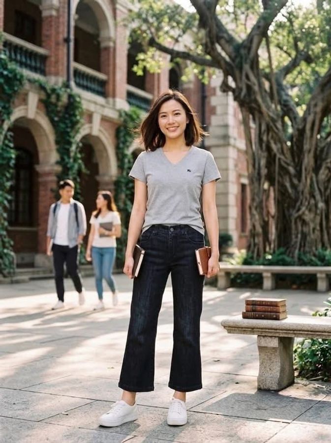 BURBERRY 倫敦 格紋滾邊牛仔8/9分褲-0