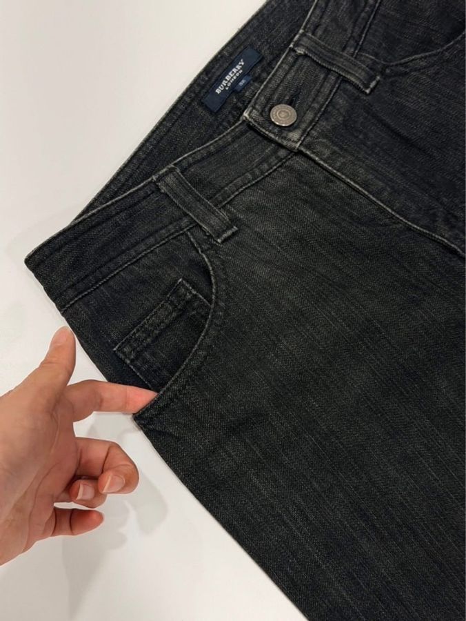 BURBERRY 倫敦 格紋滾邊牛仔8/9分褲-4