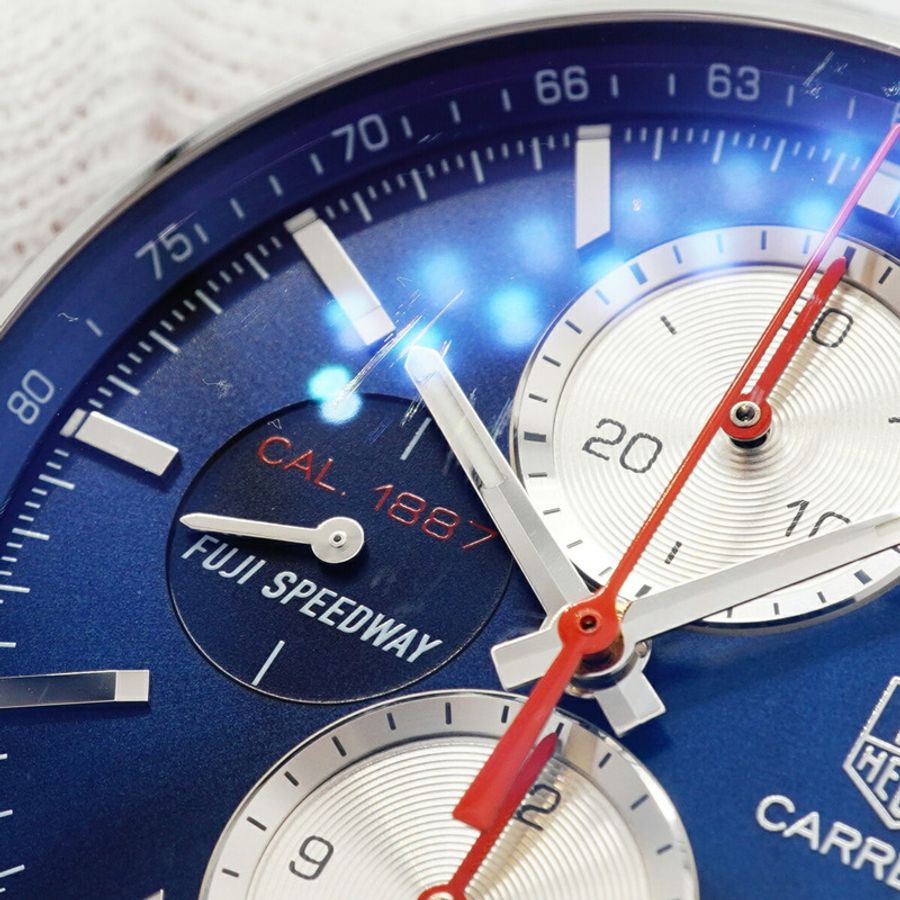 TAG Heuer Carrera 日本限量版富士賽道 CAR211B 藍色錶盤男士腕錶-6