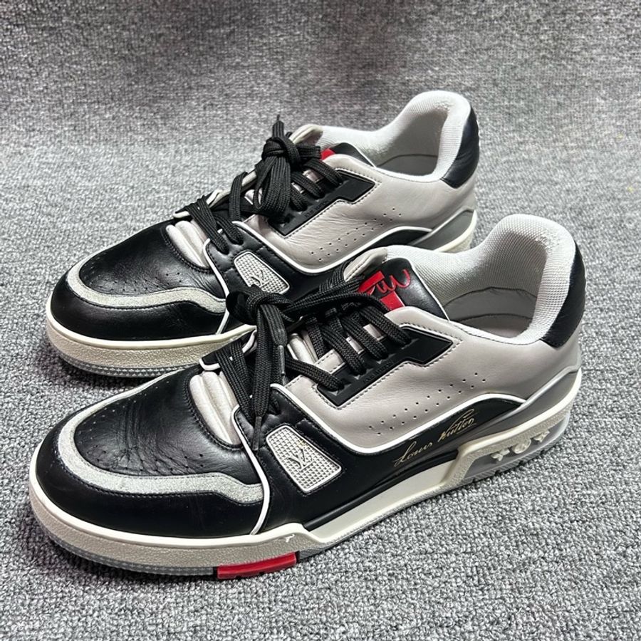 Louis Vuitton 路易威登 LV Trainer 黑水泥 黑白灰 徽標籤名款 /41.5碼-0