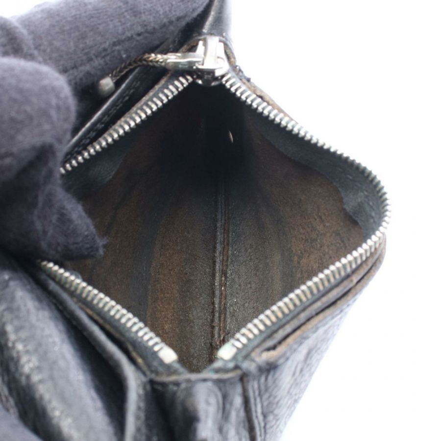 CHROME HEARTS 2ZIP Crossball 扣款雙折皮夾,黑色真皮,男士二手-3
