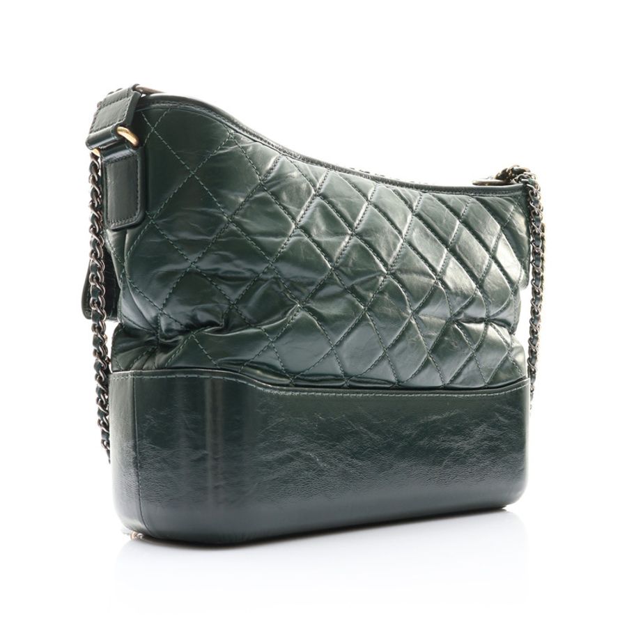 綠色 菱格紋牛皮 Gabrielle Hobo 肩背包 無卡【CHANEL 香奈兒】 A93824-1