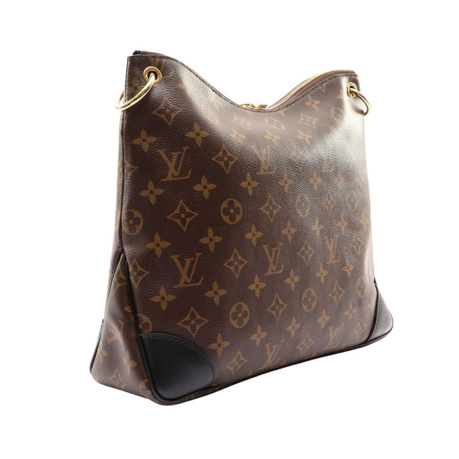 棕色 原花帆布 黑色 牛皮 Odeon MM 肩背包【LOUIS VUITTON LV 路易威登】 M45352-1