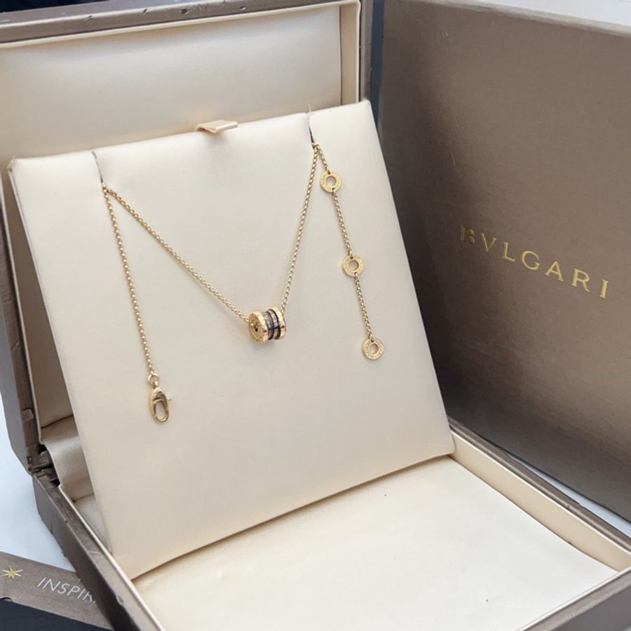 24年全套有購證!BVLGARI 寶格麗 玫瑰金 B.ZERO1彈簧鈦陶瓷 項鏈-1