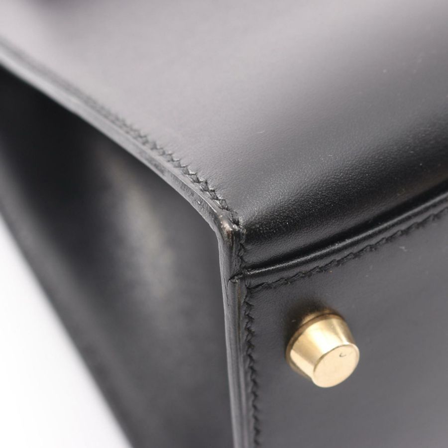 愛馬仕 Kelly 32 Sellier 單肩手提包 001858CC Box 小牛皮 BK GHW 二手 A-6