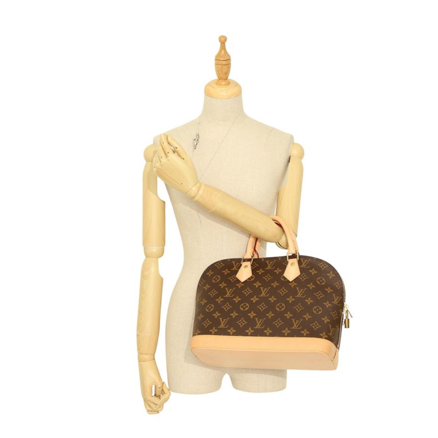 棕色 原花帆布 Alma PM 手提包【LOUIS VUITTON LV 路易威登】 M51130-6