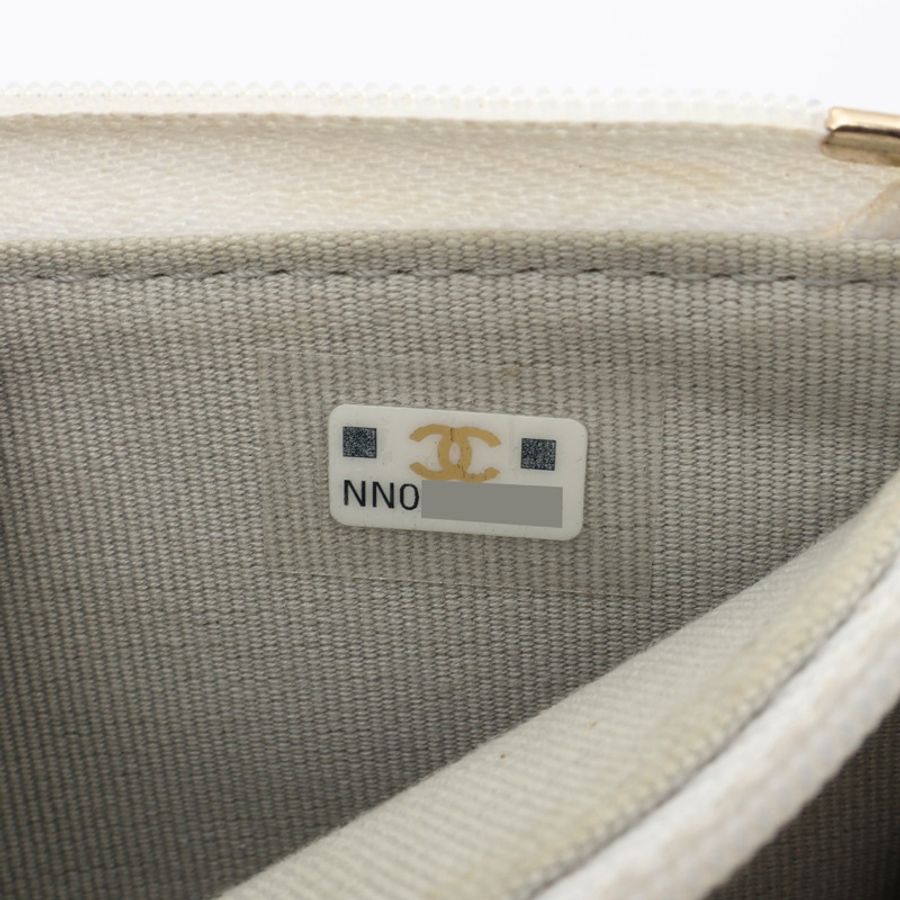 白色 菱格紋羊皮 Top Handle Flap 两用包【CHANEL 香奈兒】-6