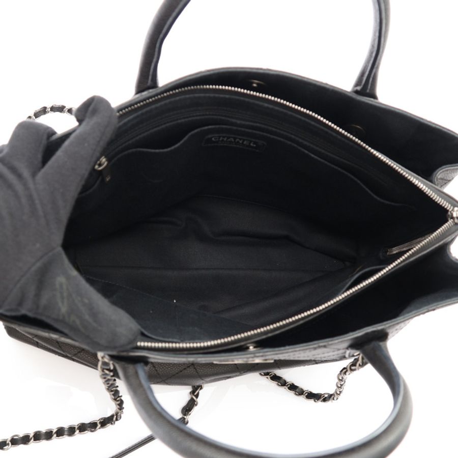 黑色 菱格紋牛皮 Urban Shopping Tote 肩背包【CHANEL 香奈兒】 A94849-3
