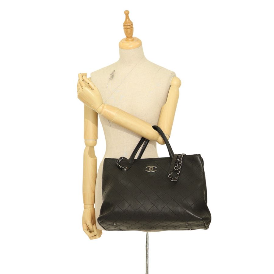 黑色 菱格紋牛皮 Urban Shopping Tote 肩背包【CHANEL 香奈兒】 A94849-10