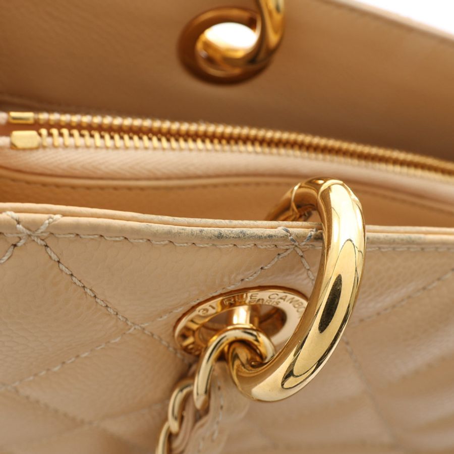 淺棕色 荔枝紋牛皮 GST 肩背包【CHANEL 香奈兒】 A50995-14
