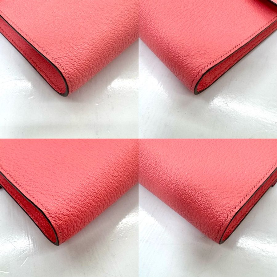 Hermès 愛馬仕 Clic 16 H釦山羊皮 WOC 錢包 玫瑰粉 D刻印-3