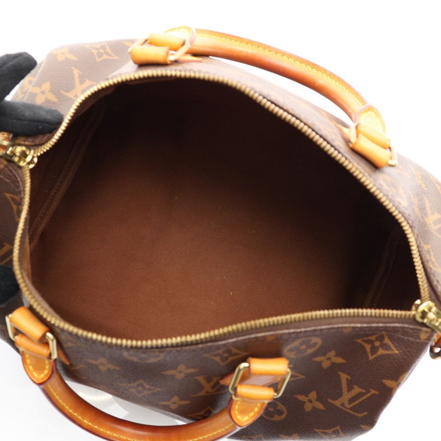 棕色 原花帆布 Speedy Bandouliere 30 两用包【LOUIS VUITTON LV 路易威登】 M46980-2
