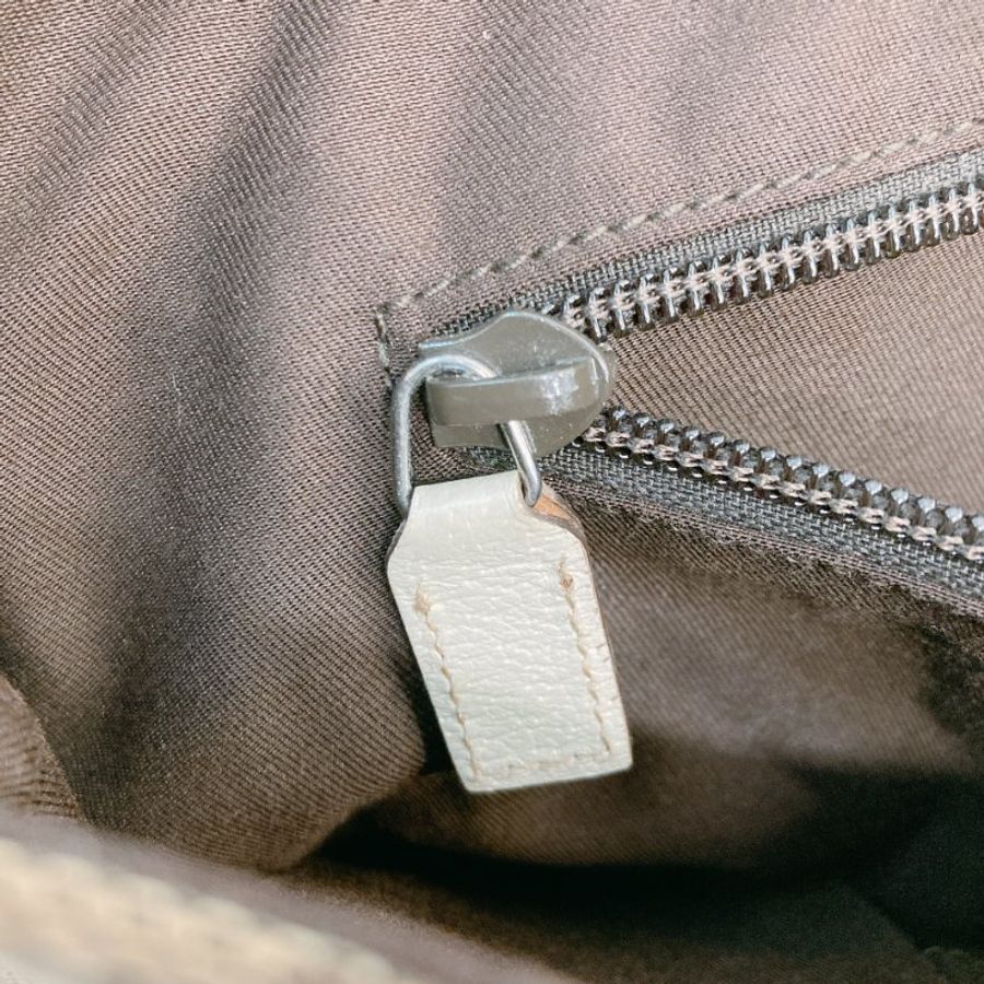 MS0745 Gucci 古馳 斜背包 經典老花紋 帆布包 米白色 銀扣 Shoulder Bag GG Canvas 30CM Beige x PHW-26