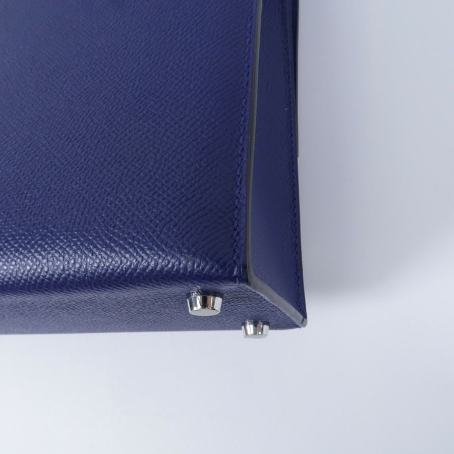 HERMES Epsom皮革Verrou 23肩背袋Bleu Saphir-13