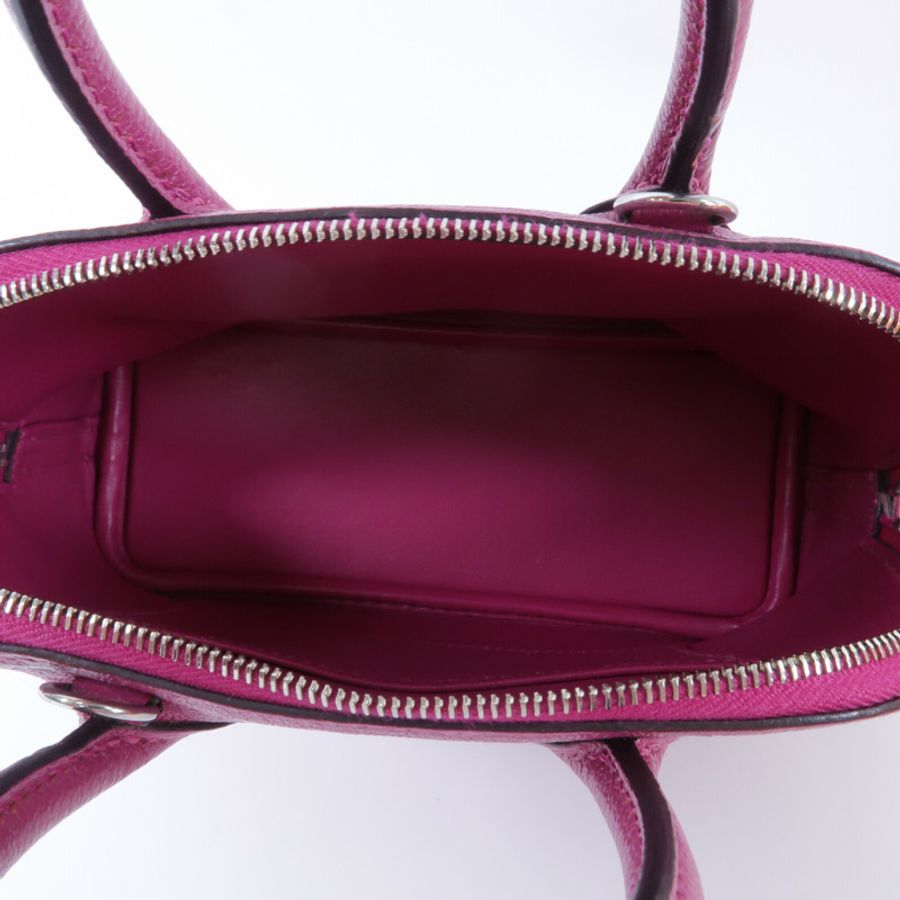 HERMES Chevre皮革Mini Bolide手挽肩背兩用袋Rose Purple-4