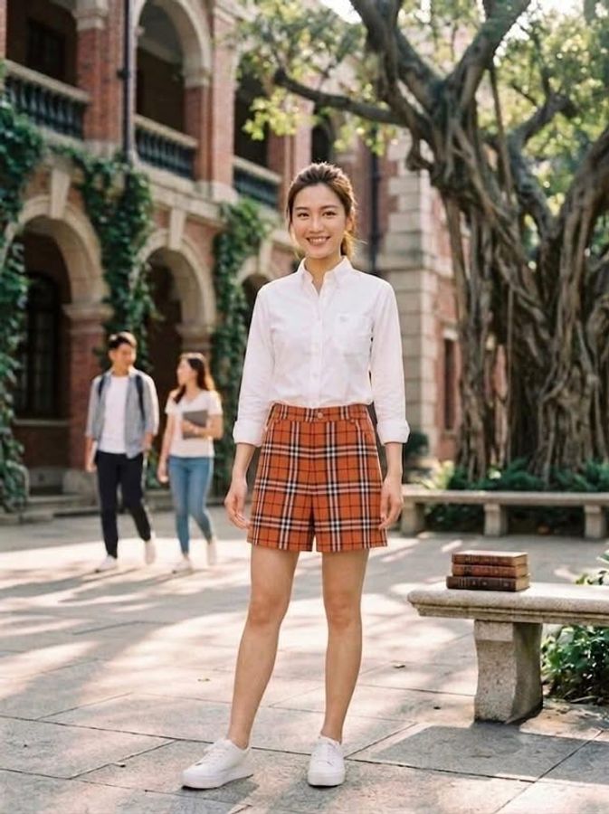 BURBERRY 藍標 格紋彈性戰馬短褲 挺版-1