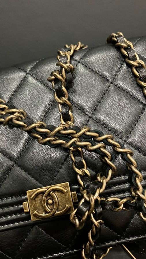 Chanel Boy WOC 金鏈金扣-1