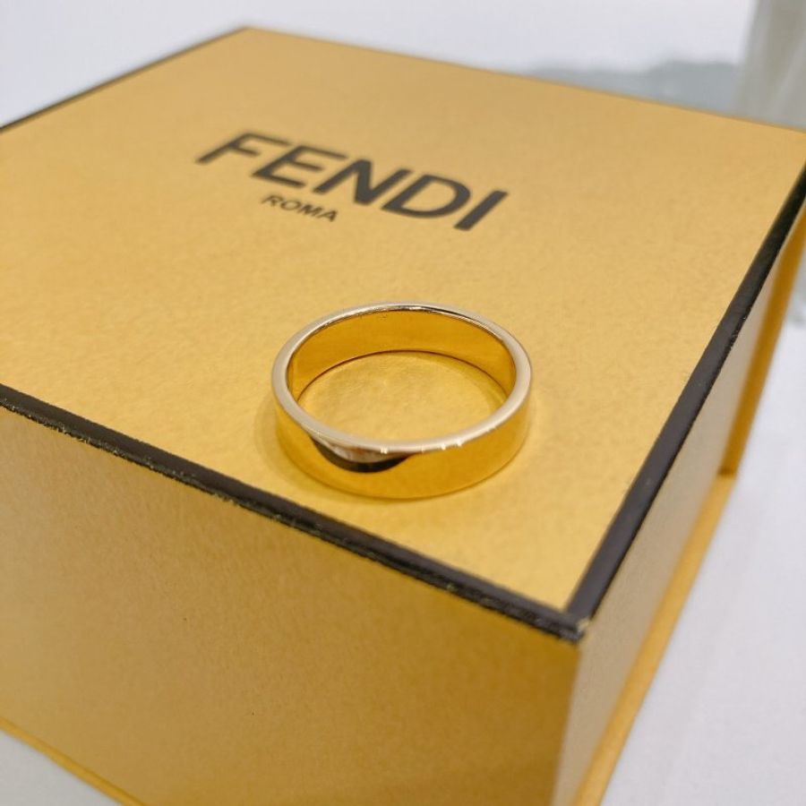 TW4897 Fendi 芬迪經典花紋戒指 Anello Forever Ring Size L Black x GHW-4