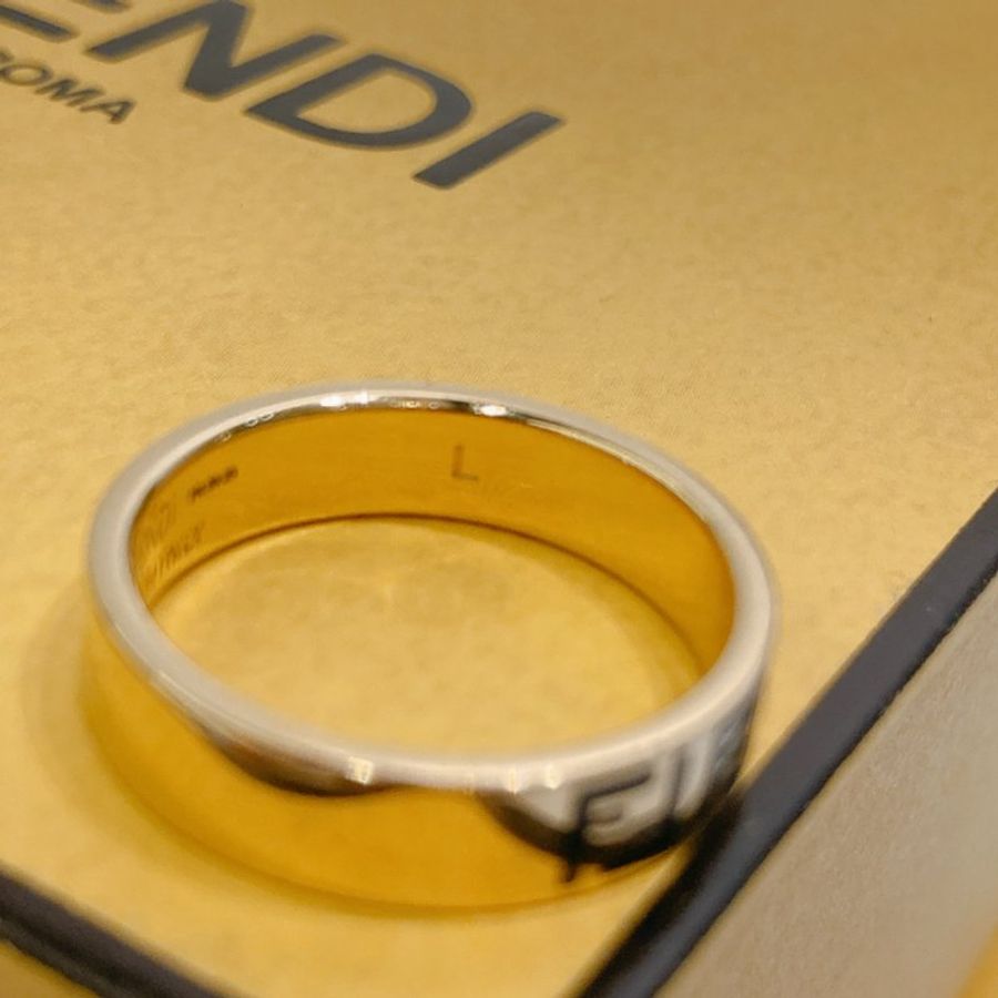 TW4897 Fendi 芬迪經典花紋戒指 Anello Forever Ring Size L Black x GHW-6