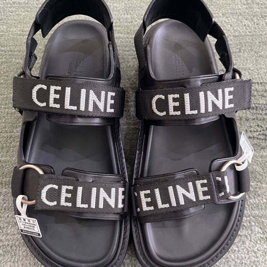CELINE/賽琳黑色厚底魔術貼涼鞋,閒置未使用品,37碼-4