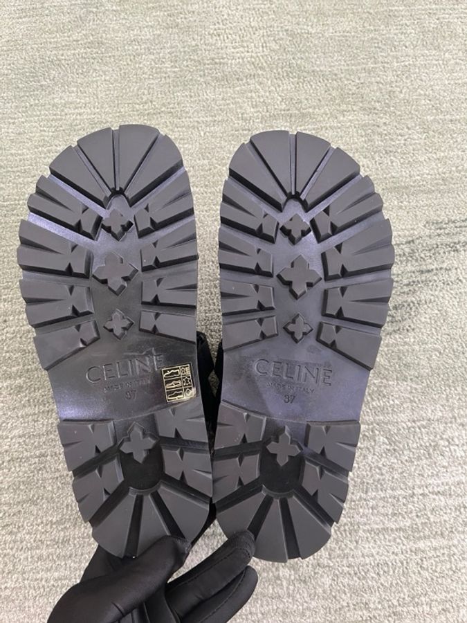 CELINE/賽琳黑色厚底魔術貼涼鞋,閒置未使用品,37碼-5