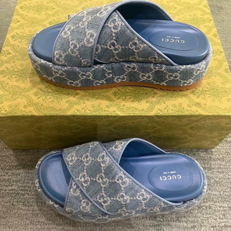 Gucci 增高涼拖36.5碼,閒置未使用-0