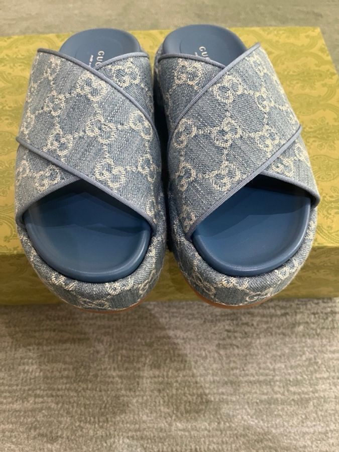 Gucci 增高涼拖36.5碼,閒置未使用-3
