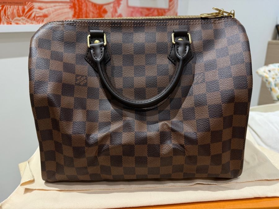 Louis Vuitton Speedy30 棋盤格 手提斜背包-0
