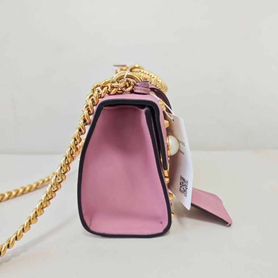 Gucci/古馳 padlock小號粉色鉚釘珍珠月光寶盒-2