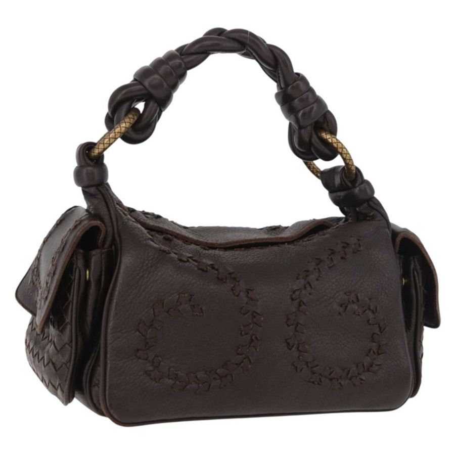 【日本直送】BOTTEGA VENETA 手提包 皮革 棕色 金色 正品 187509V-0