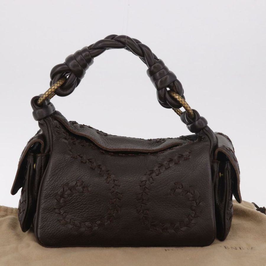 【日本直送】BOTTEGA VENETA 手提包 皮革 棕色 金色 正品 187509V-11
