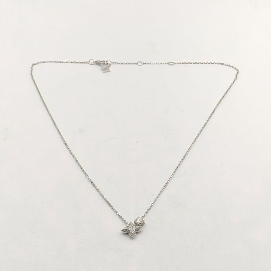 LOUIS VUITTON 18K白金鑽石DimondsDouble項鏈-5
