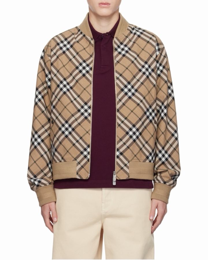 Burberry 男士 格紋羊毛休閒夾克XS S M L XL XXL碼-3
