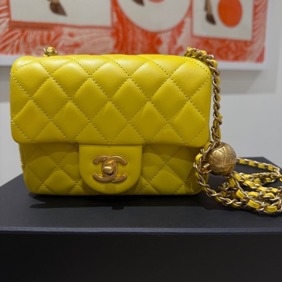 Chanel 羊皮金球方胖子17晶片款-10