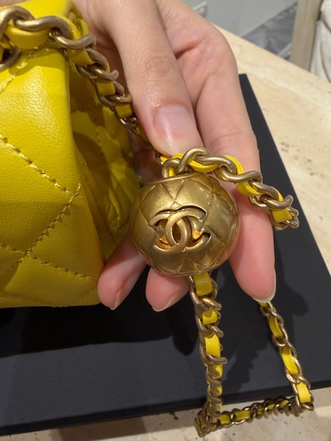 Chanel 羊皮金球方胖子17晶片款-23