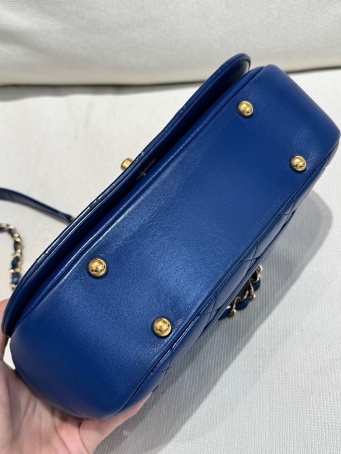 CHANEL kelly蓝金  整包养护 手柄有轻微干纹-4