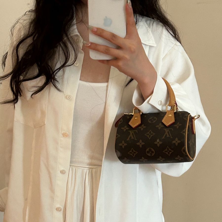閒置新品😍LV 路易威登 原花 Monogram Nano Speedy 手提包 波士頓包 斜背包 老花迷你包 M81085-2