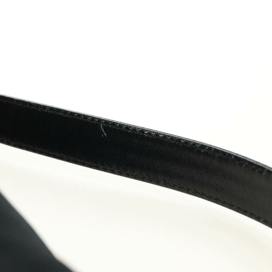 【日本直送】FENDI Mamma Baguette 單肩包 棉質針織 黑色 銀色 Auth am11895V-13