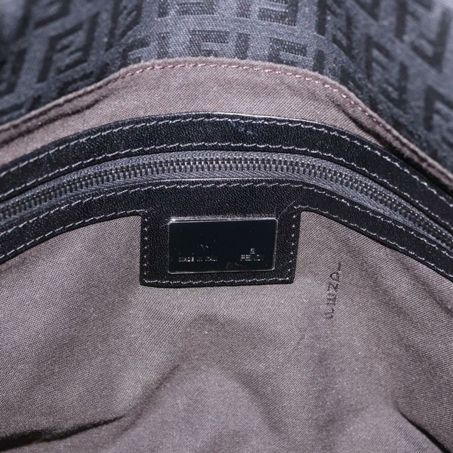 【日本直送】FENDI Zucchino帆布Mamma Baguette單肩包 黑色 正品 185724SAV-20