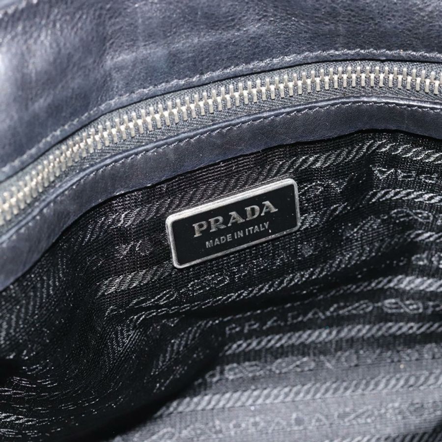 【日本直送】PRADA 托特包 皮革 黑色 銀色 正品 187659V-18