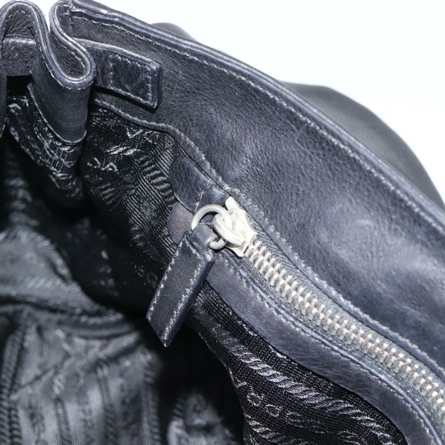 【日本直送】PRADA 托特包 皮革 黑色 銀色 正品 187659V-21