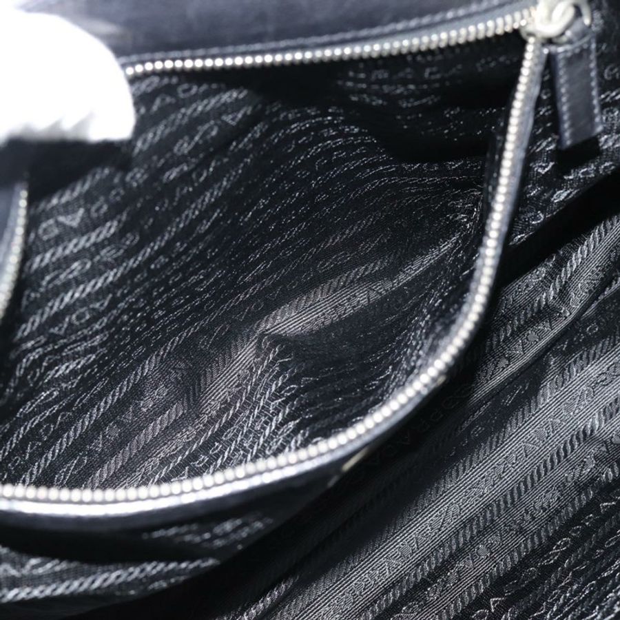 【日本直送】PRADA 托特包 皮革 黑色 銀色 正品 187659V-22