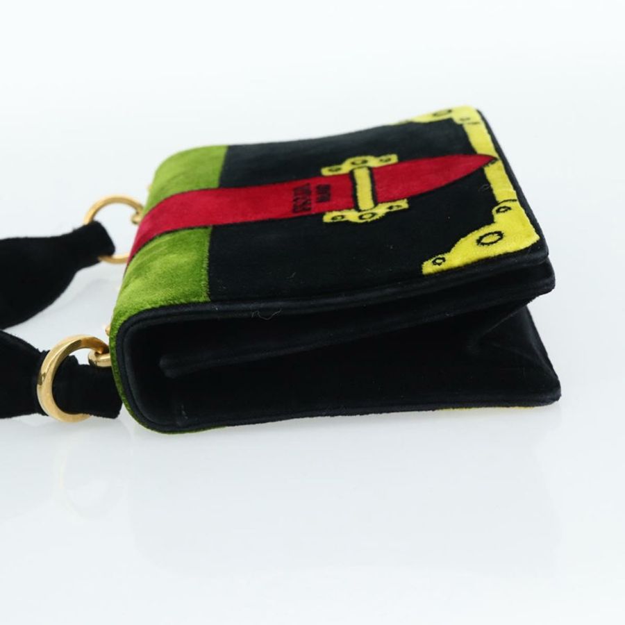 【日本直送】PRADA 黑色金色絲絨單肩包,正品編號 187500V-2